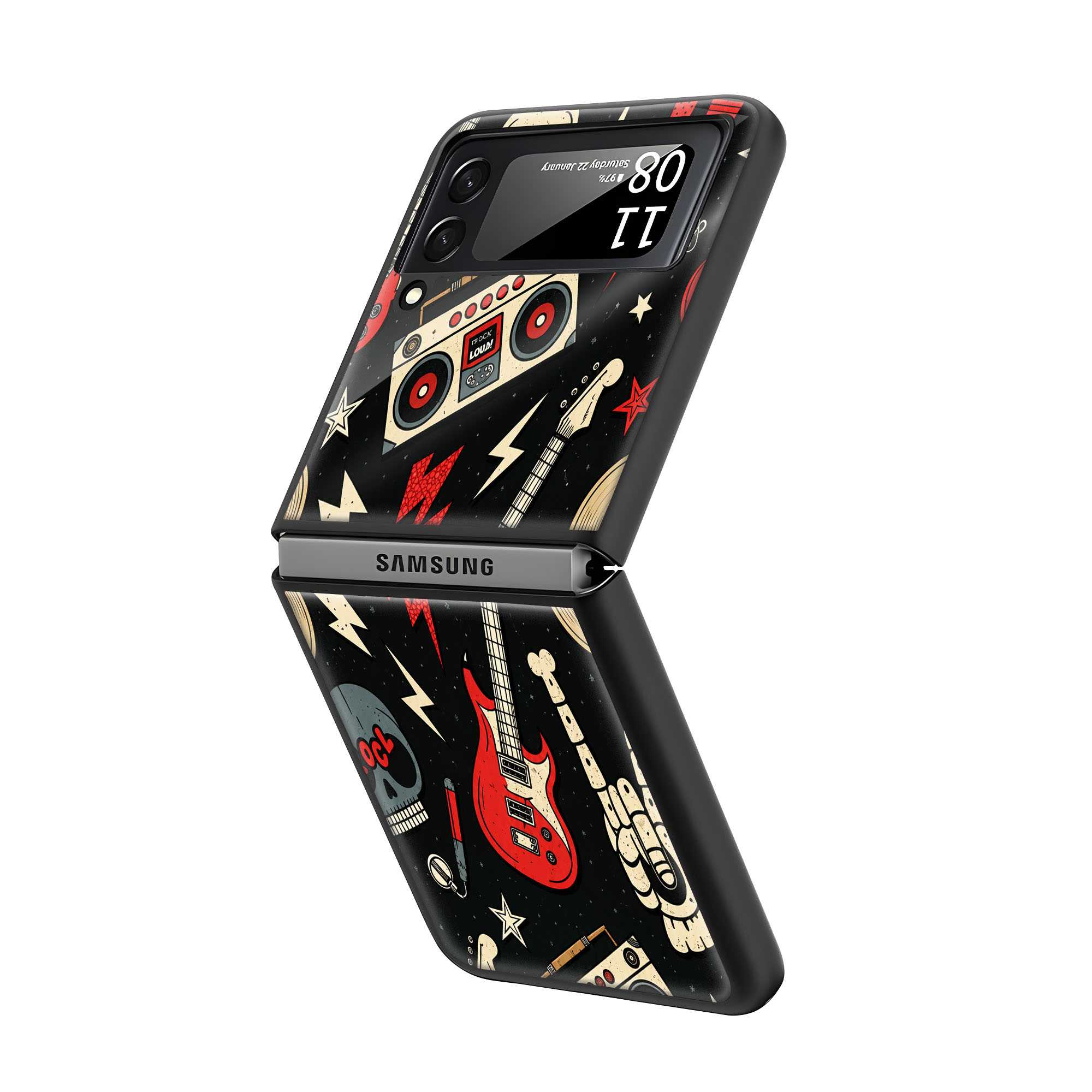 Rock And Roll Samsung Z Flip Glass Case