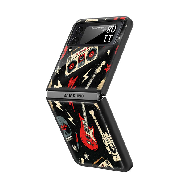 Rock And Roll Samsung Z Flip Glass Case