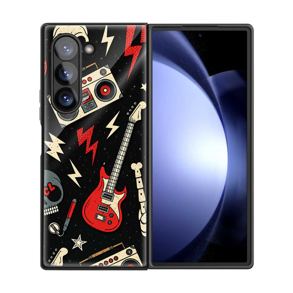 Rock And Roll Samsung Z Fold Glass Case