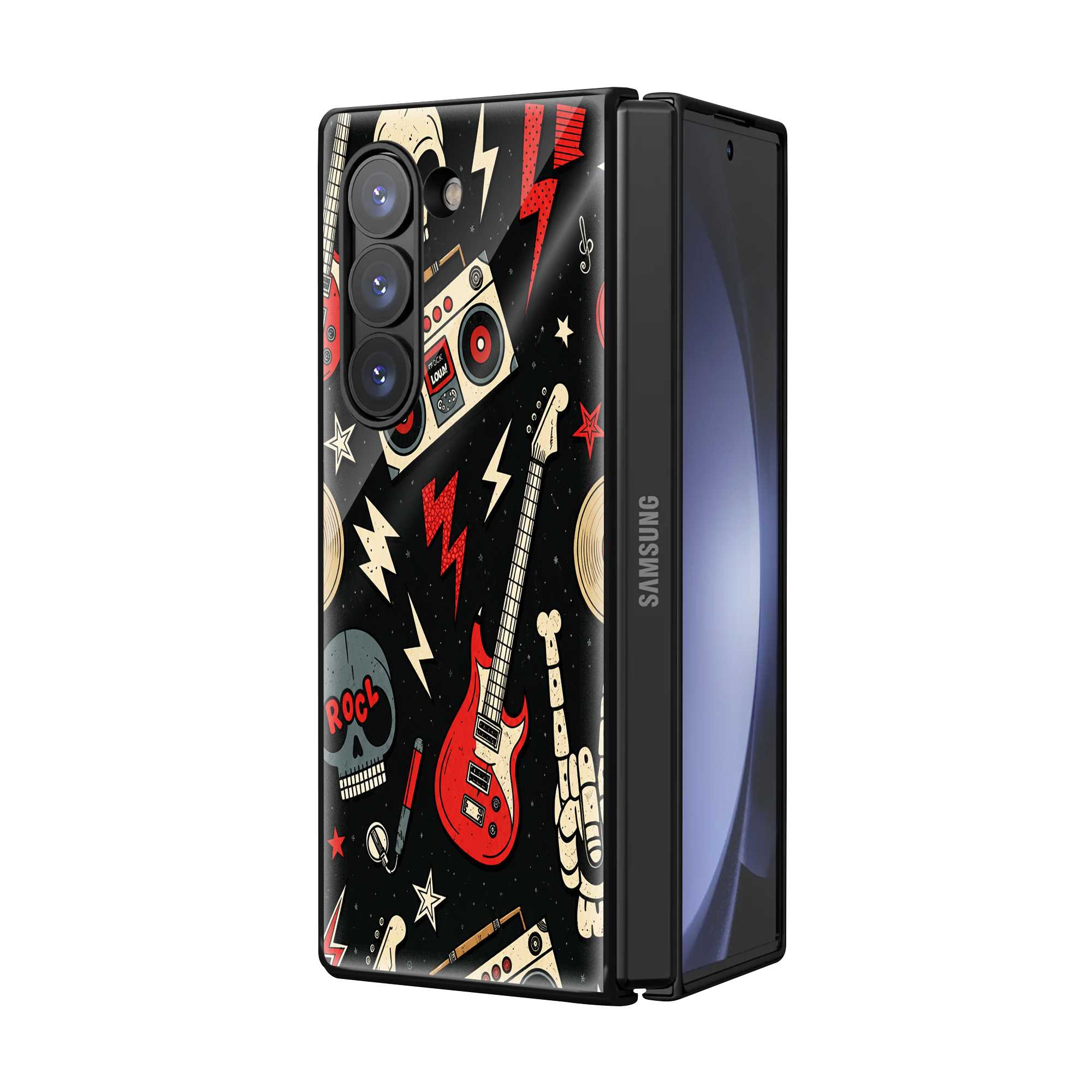 Rock And Roll Samsung Z Fold Glass Case