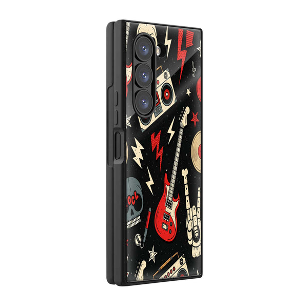 Rock And Roll Samsung Z Fold Glass Case