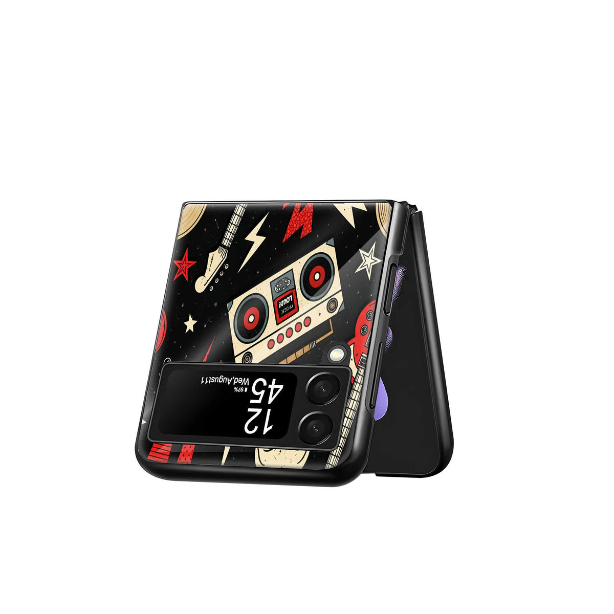 Rock And Roll Samsung Z Flip Glass Case