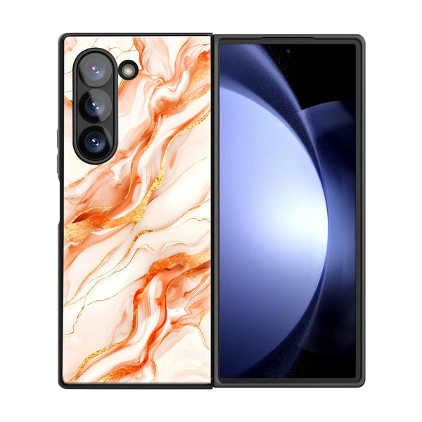 Rose Gold Flow Samsung Z Fold Glass Case