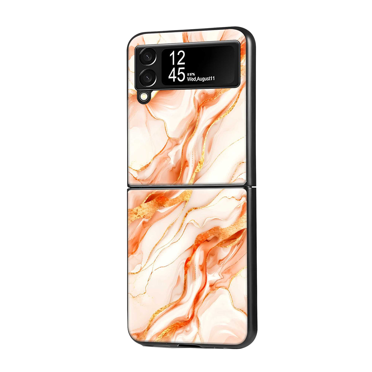 Rose Gold Flow Samsung Z Flip Glass Case