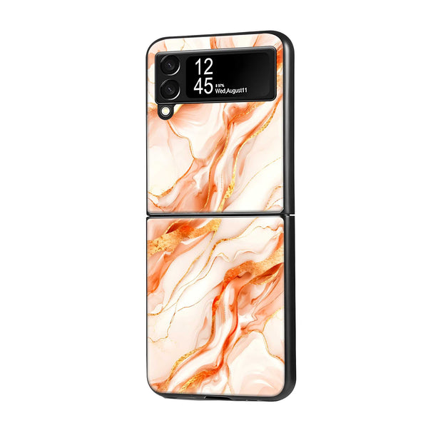 Rose Gold Flow Samsung Z Flip Glass Case
