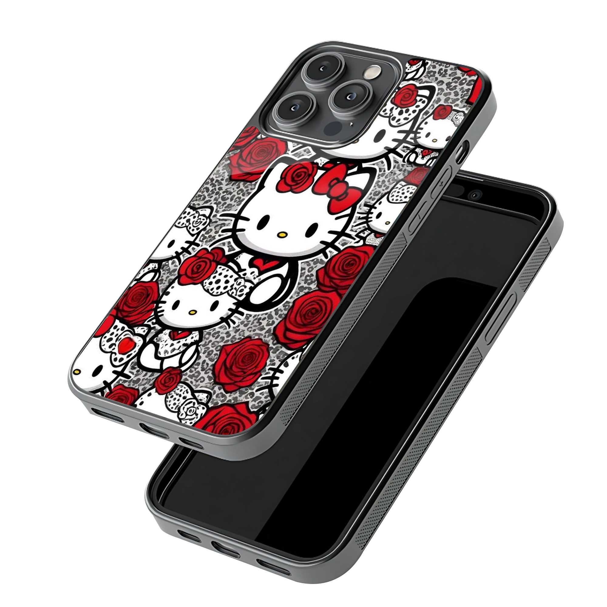 Rose Kitty Glass Case