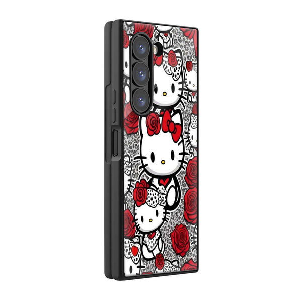 Rose Kitty Samsung Z Fold Glass Case