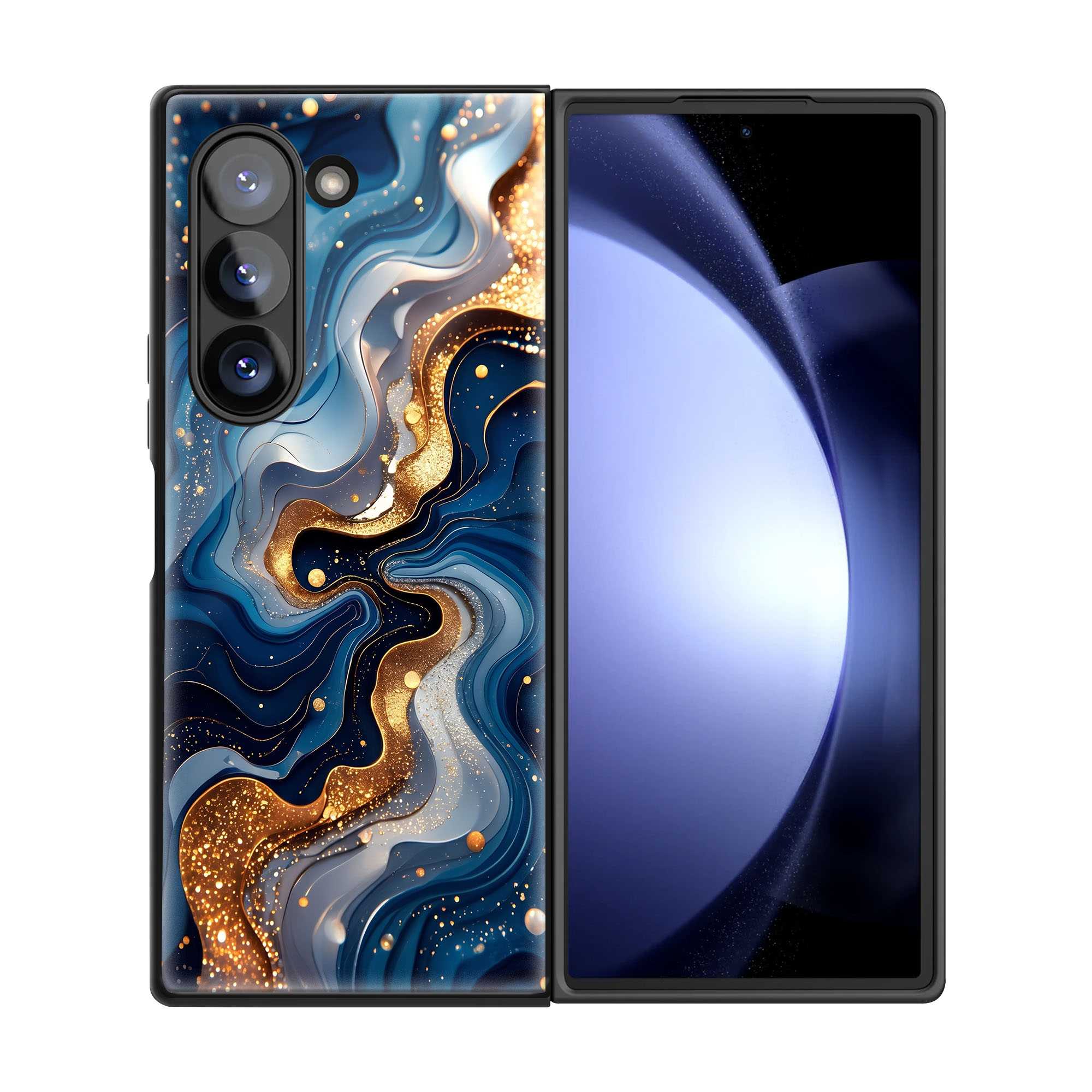 Royal Marble Samsung Z Fold Glass Case