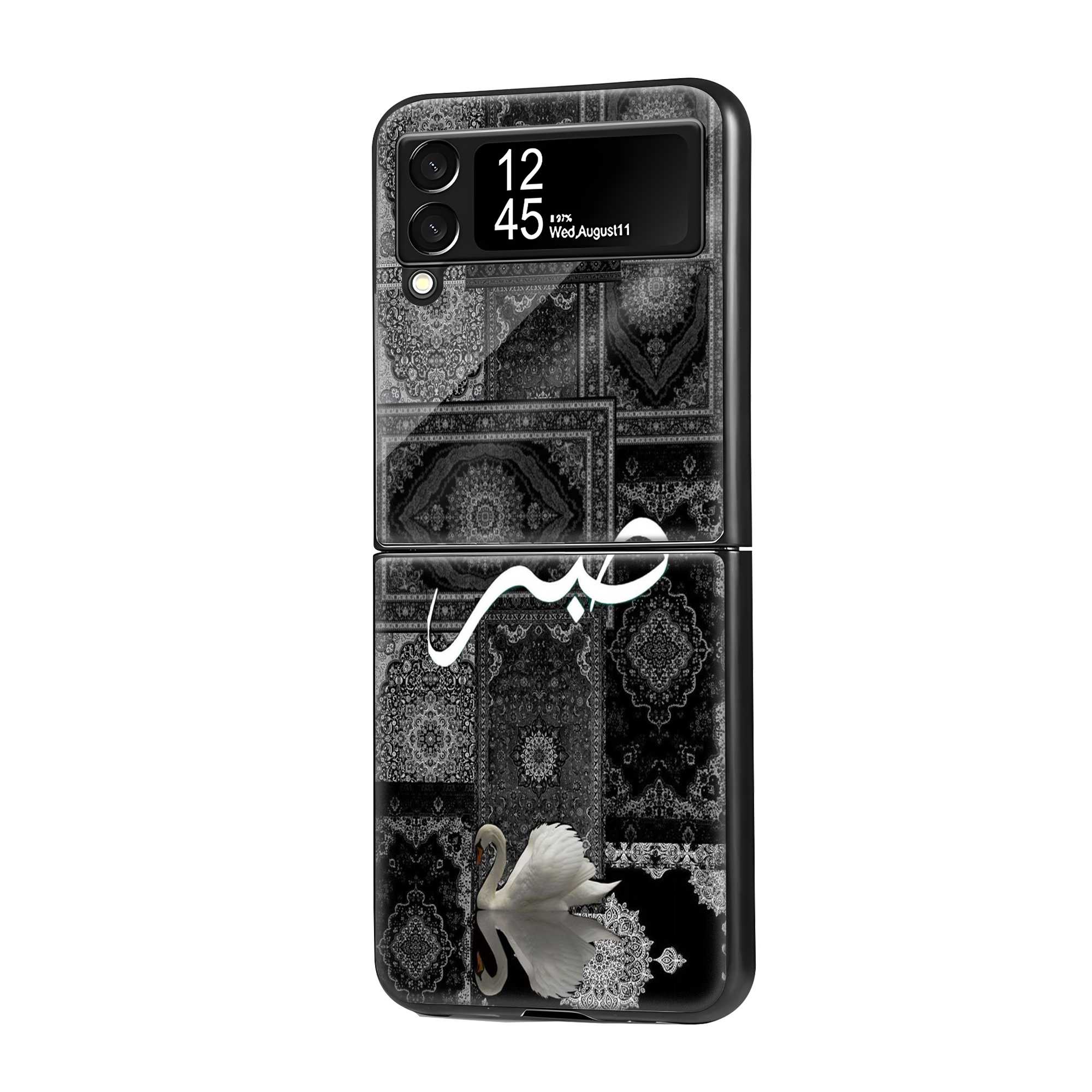 Sabr Monochrome Samsung Z Flip Glass Case