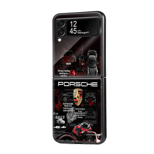 Porsche Pulse Samsung Z Flip Glass Case