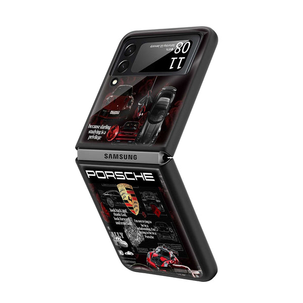 Porsche Pulse Samsung Z Flip Glass Case