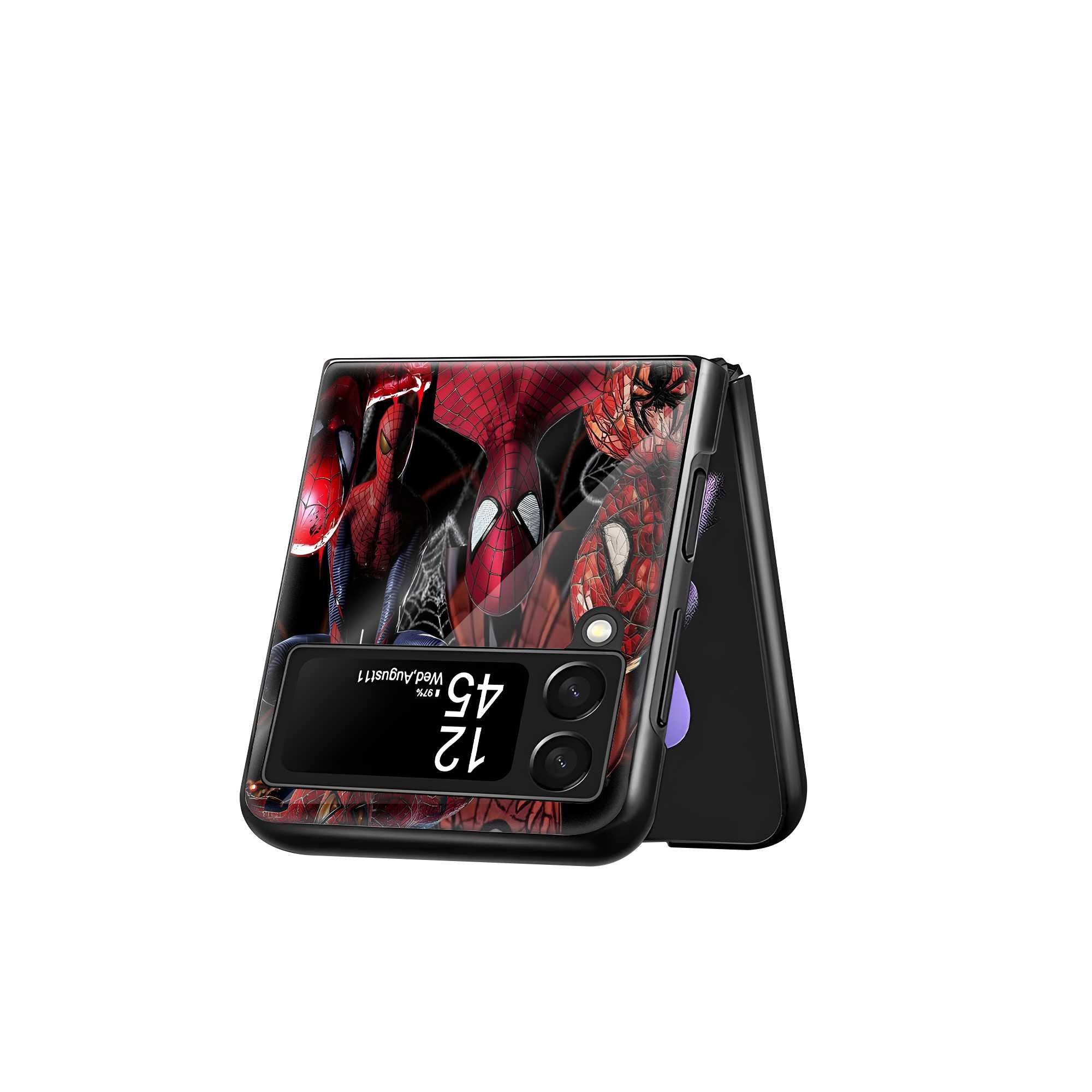 Scarlet Grid Samsung Z Flip Glass Case