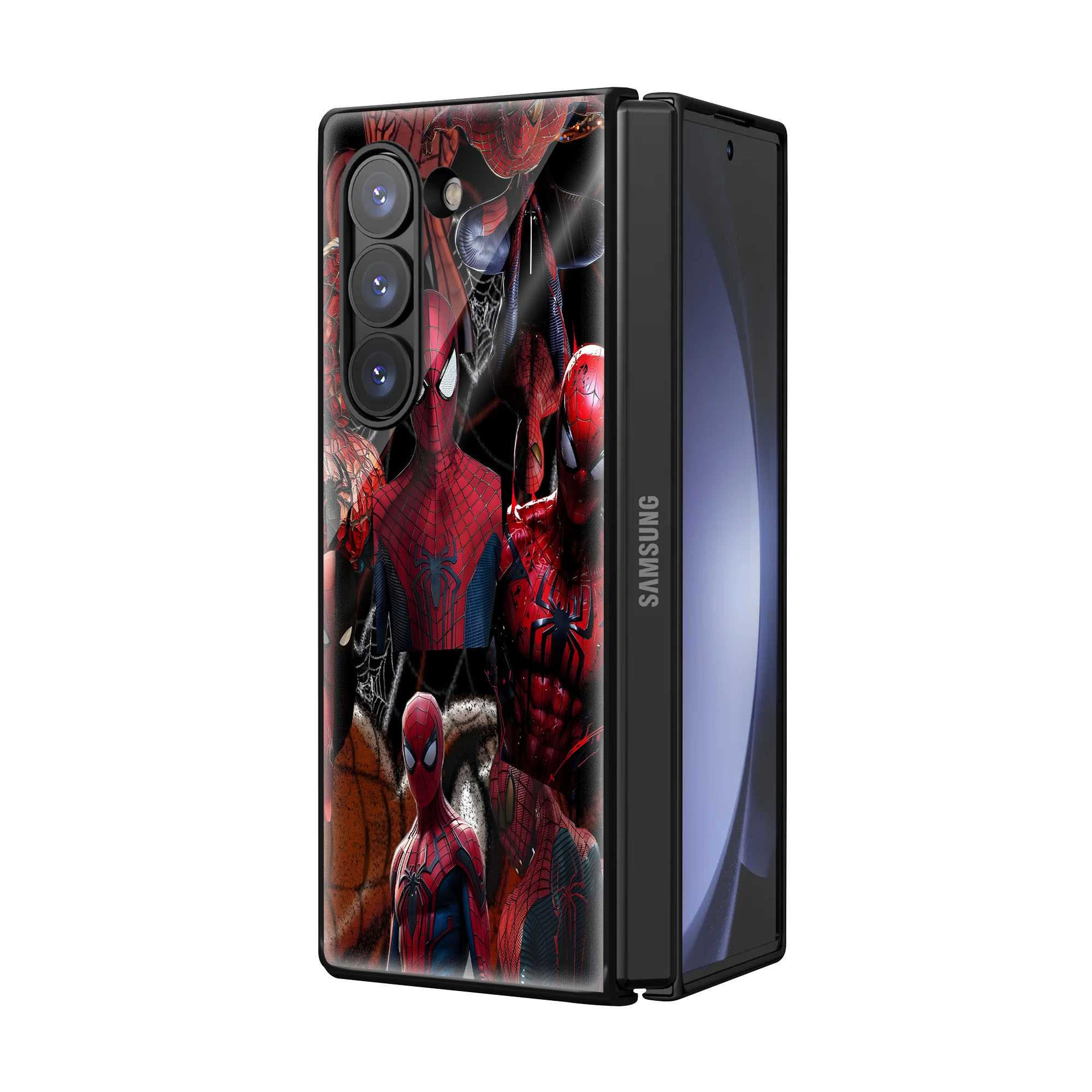Scarlet Grid Samsung Z Fold Glass Case