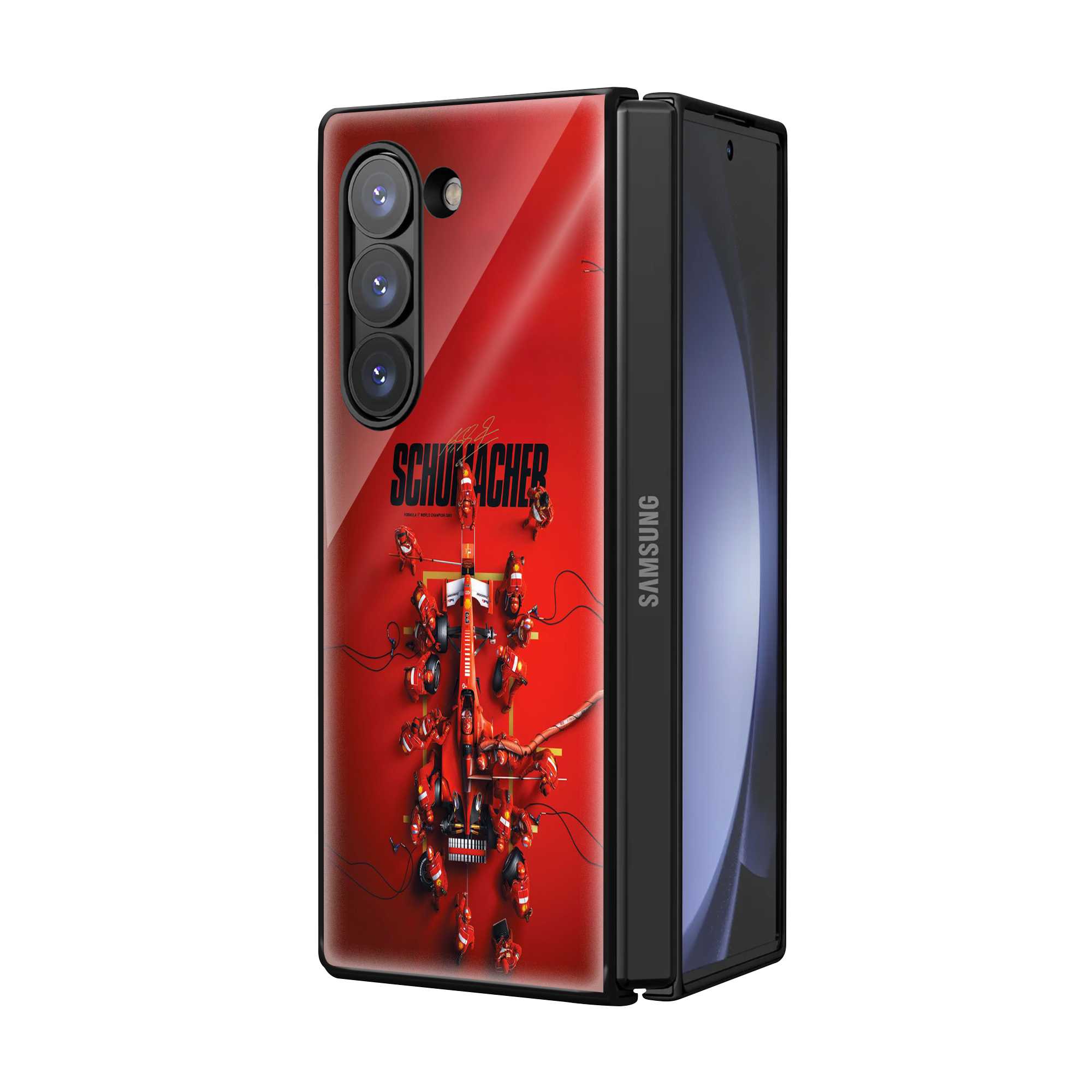 Schumi Red Samsung Z Fold Glass Case