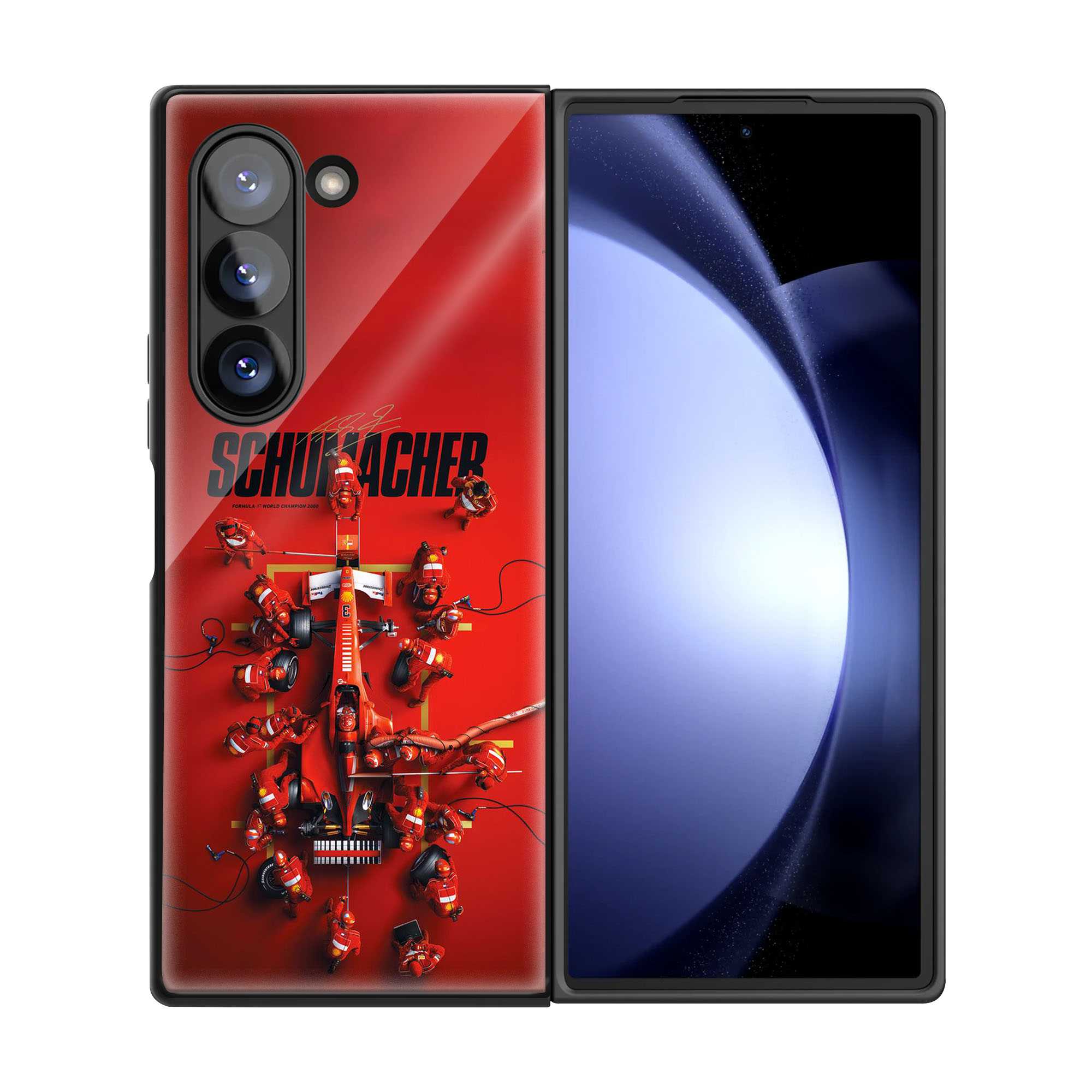 Schumi Red Samsung Z Fold Glass Case