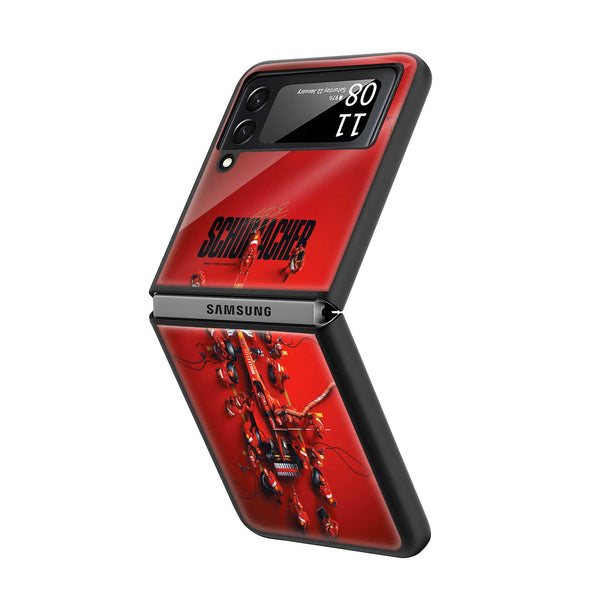 Schumi Red Samsung Z Flip Glass Case