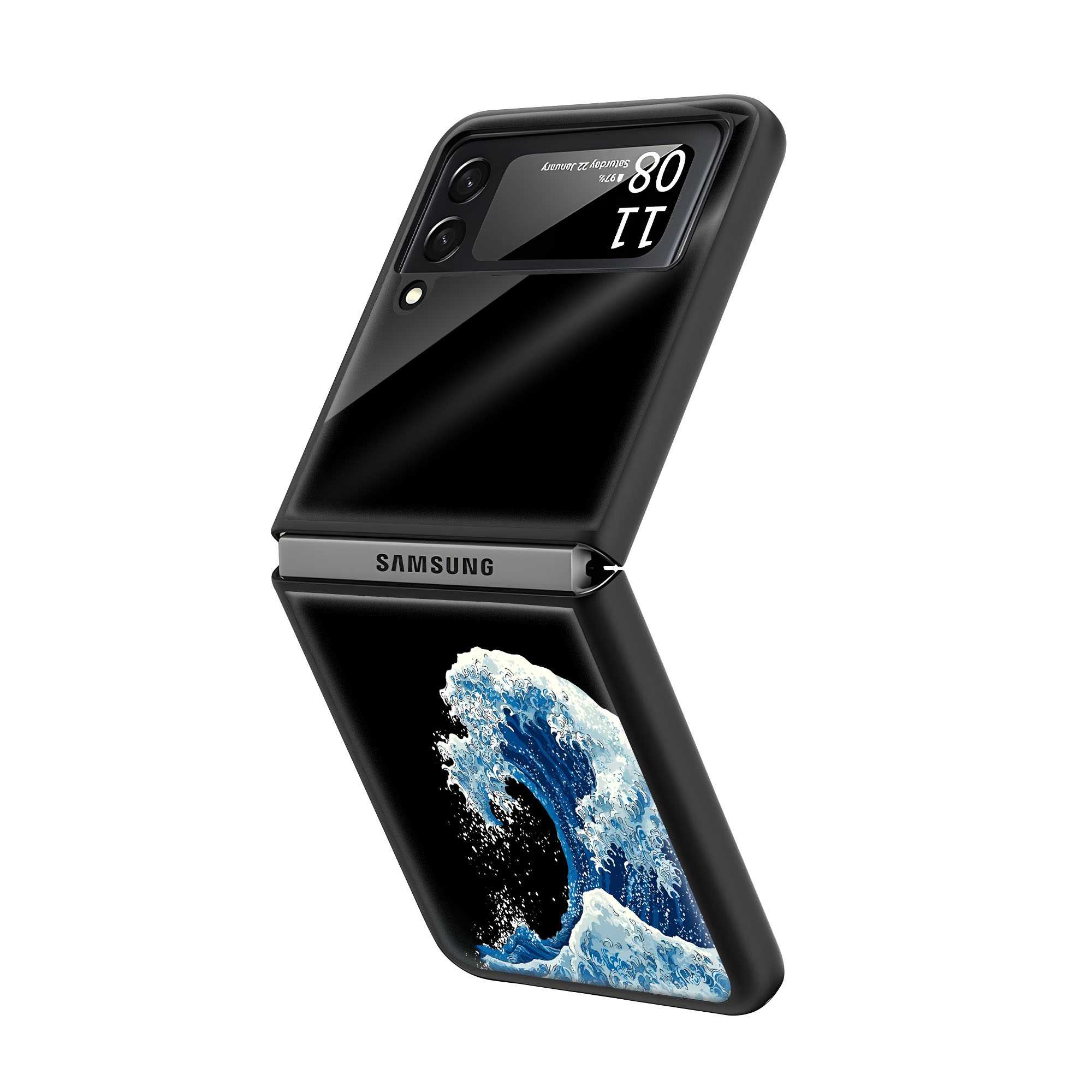 Sea Motion Samsung Z Flip Glass Case