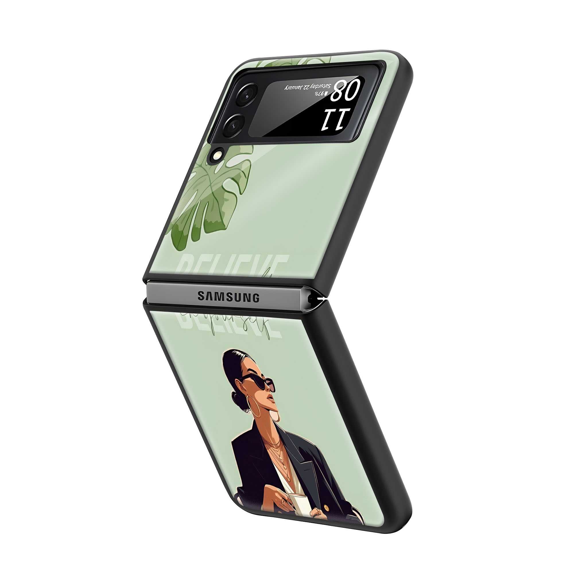 Self Belief Samsung Z Flip Glass Case