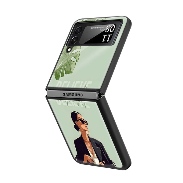 Self Belief Samsung Z Flip Glass Case