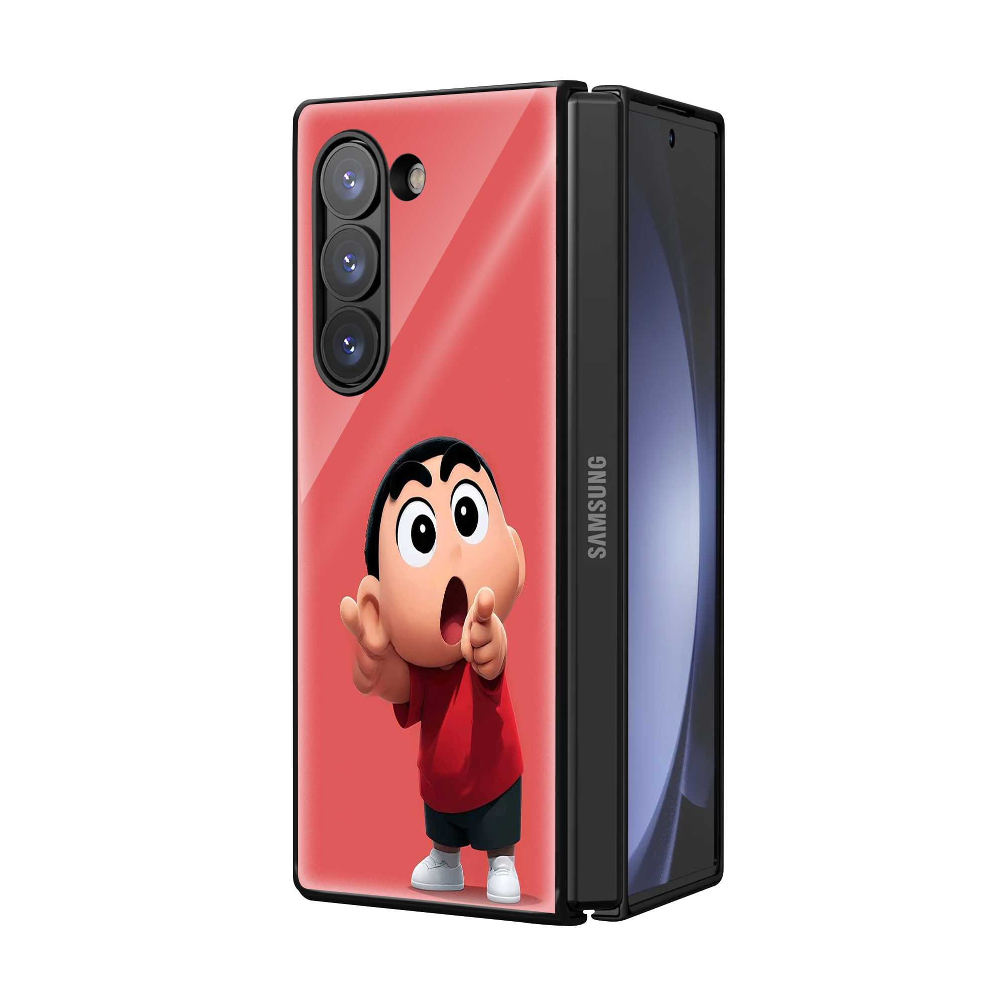 Shinchan Surprise Samsung Z Fold Glass Case