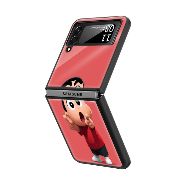 Shinchan Surprise Samsung Z Flip Glass Case