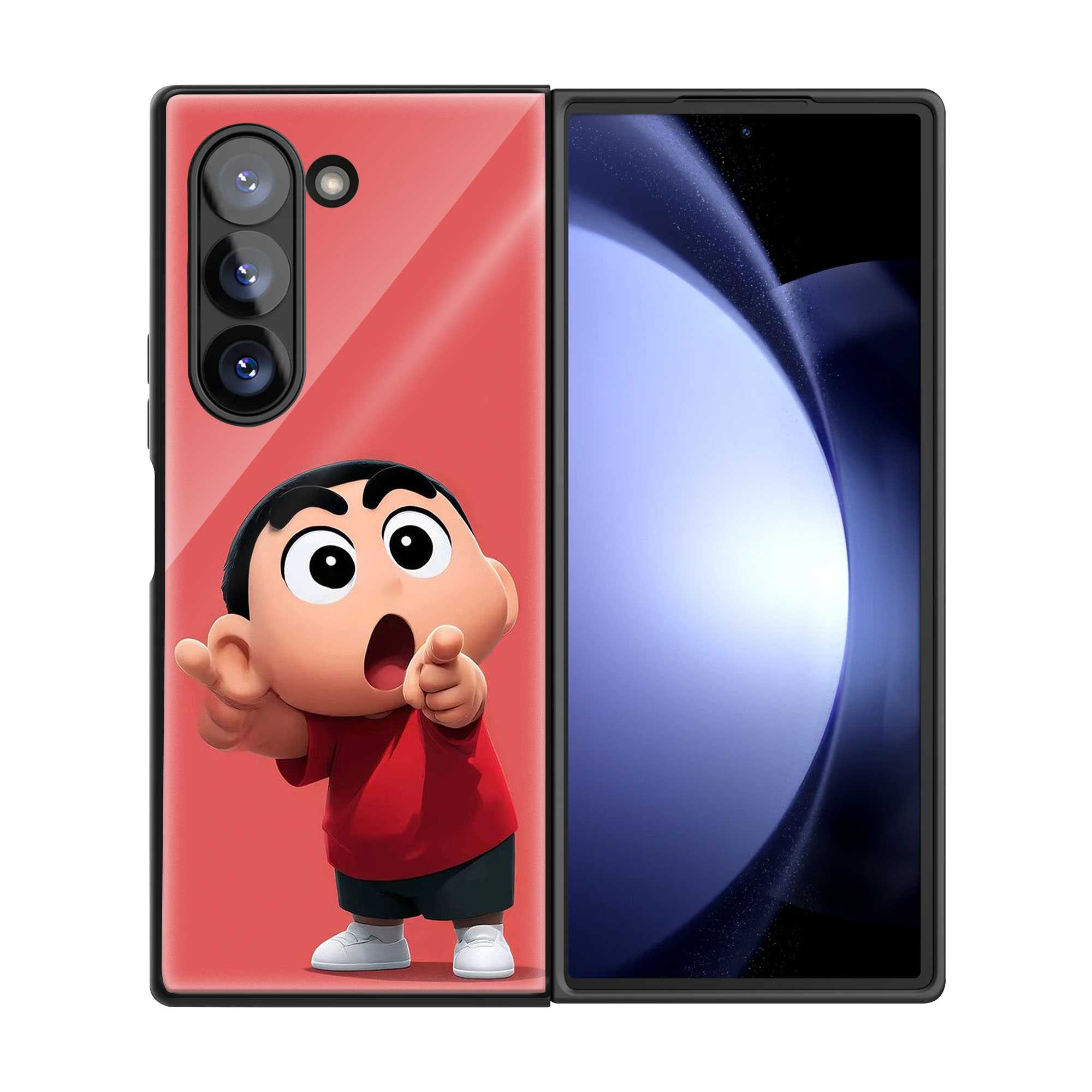 Shinchan Surprise Samsung Z Fold Glass Case