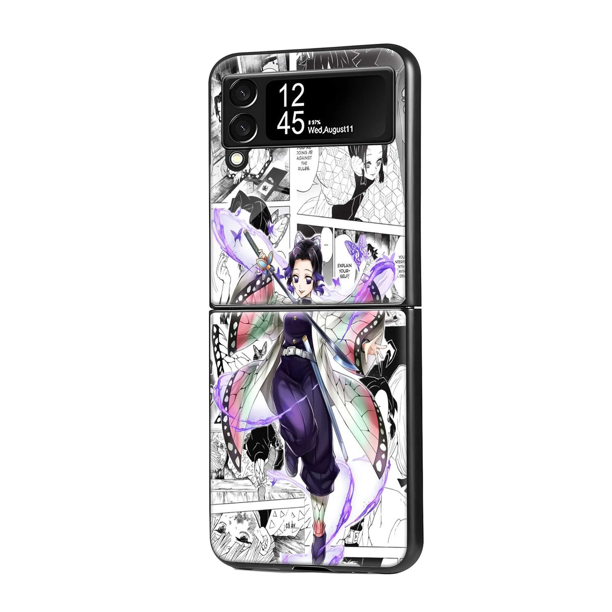 Shinobu Butterfly Aura Samsung Z Flip Glass Case