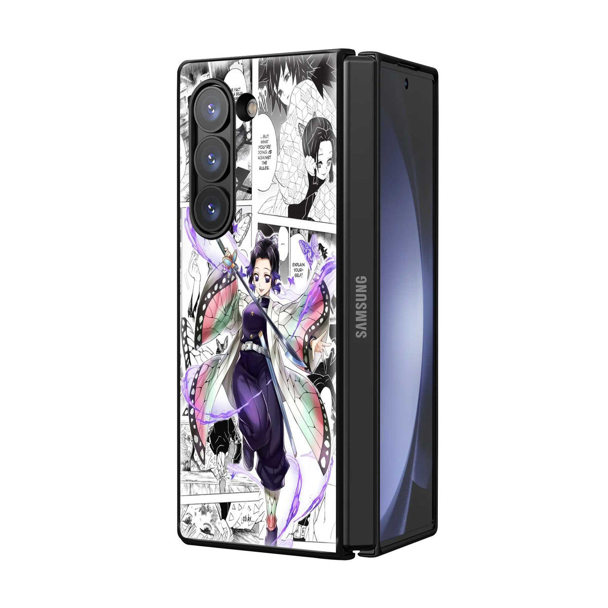Shinobu Butterfly Aura Samsung Z Fold Glass Case