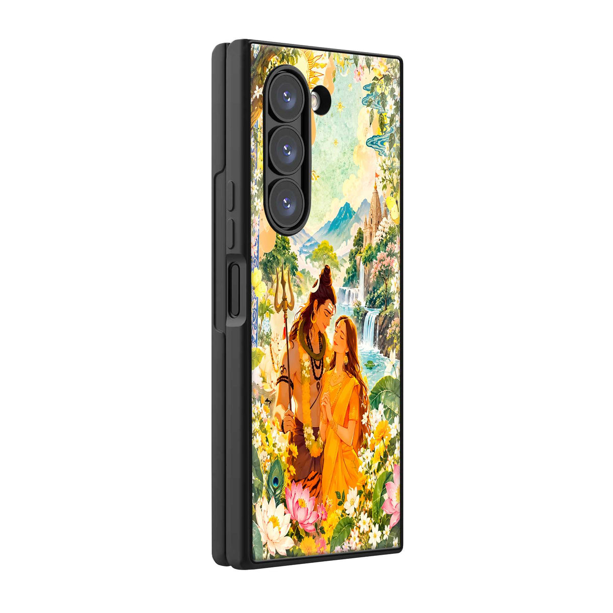Shiv Parvati Divine Love Samsung Z Fold Glass Case