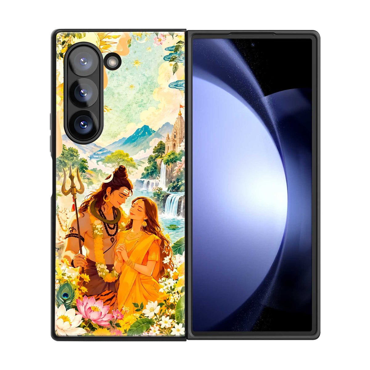 Shiv Parvati Divine Love Samsung Z Fold Glass Case
