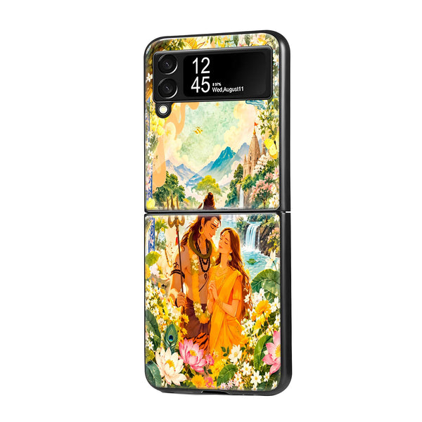 Shiv Parvati Divine Love Samsung Z Flip Glass Case