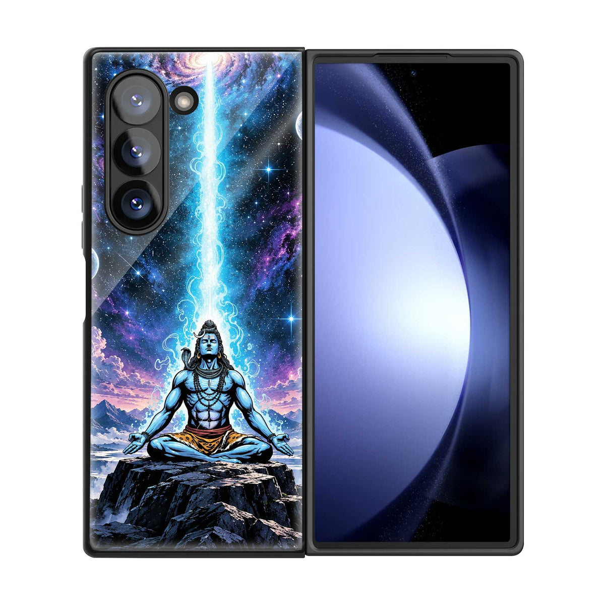 Shiva Cosmic Energy Samsung Z Fold Glass Case