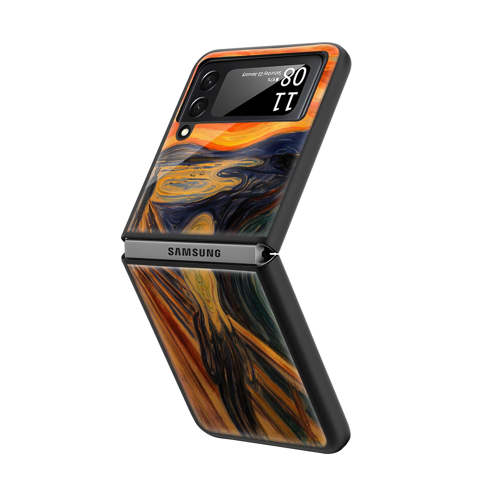 Silent Scream Samsung Z Flip Glass Case