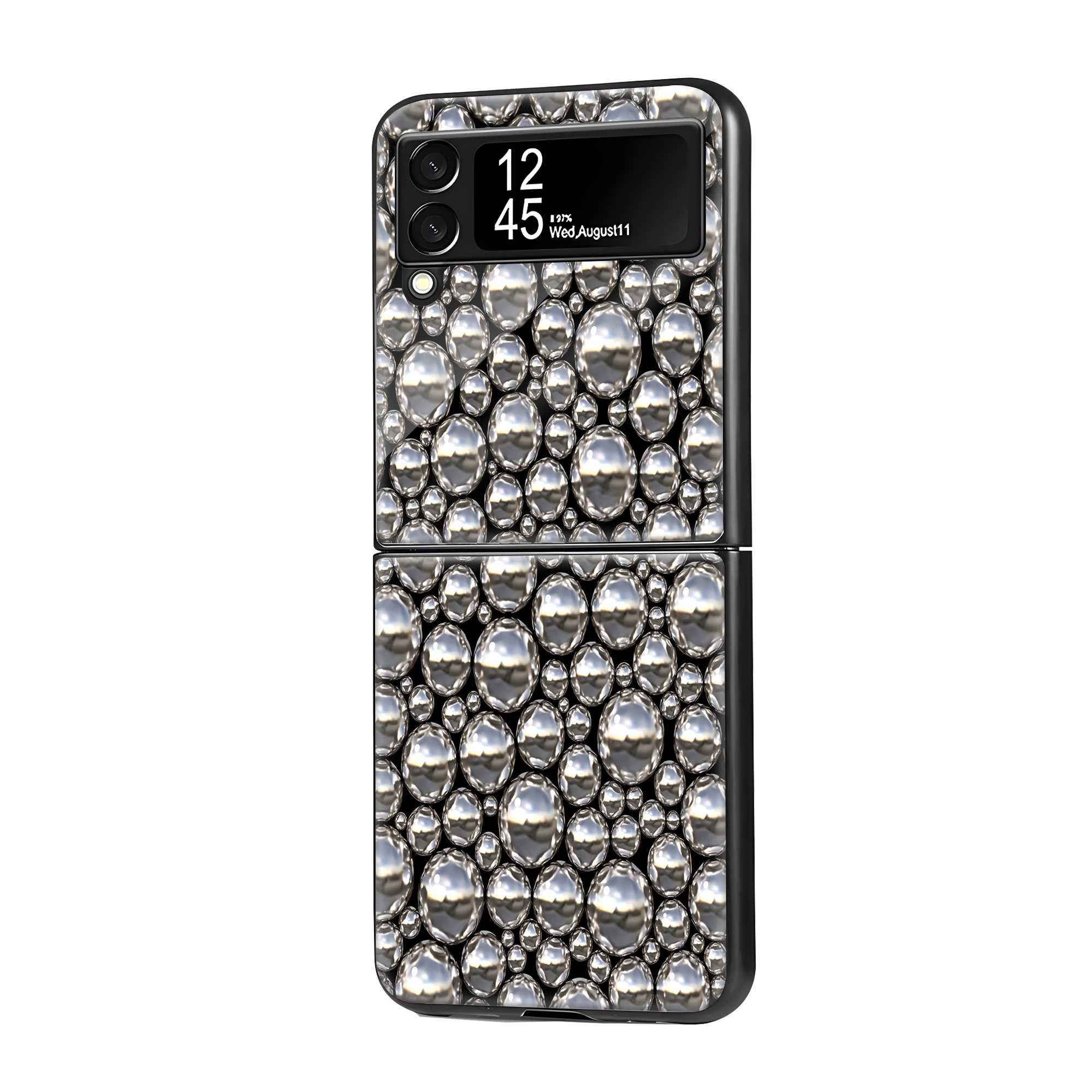Silver Balls Samsung Z Flip Glass Case