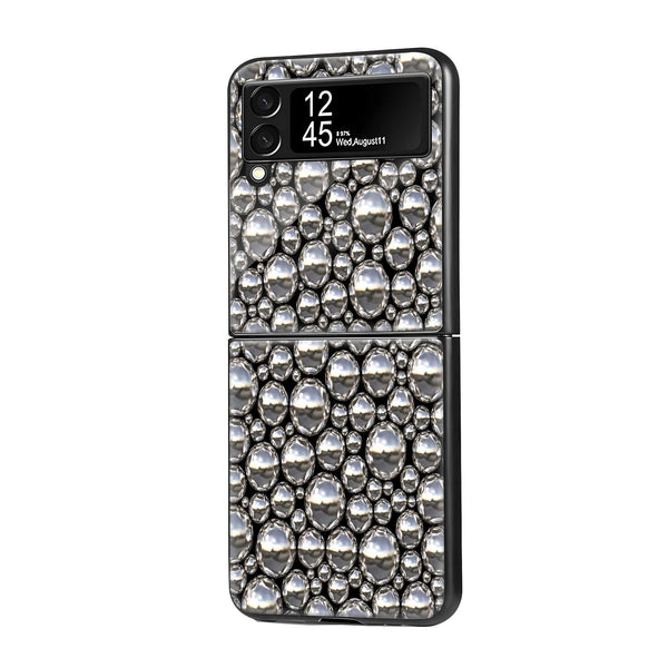 Silver Balls Samsung Z Flip Glass Case