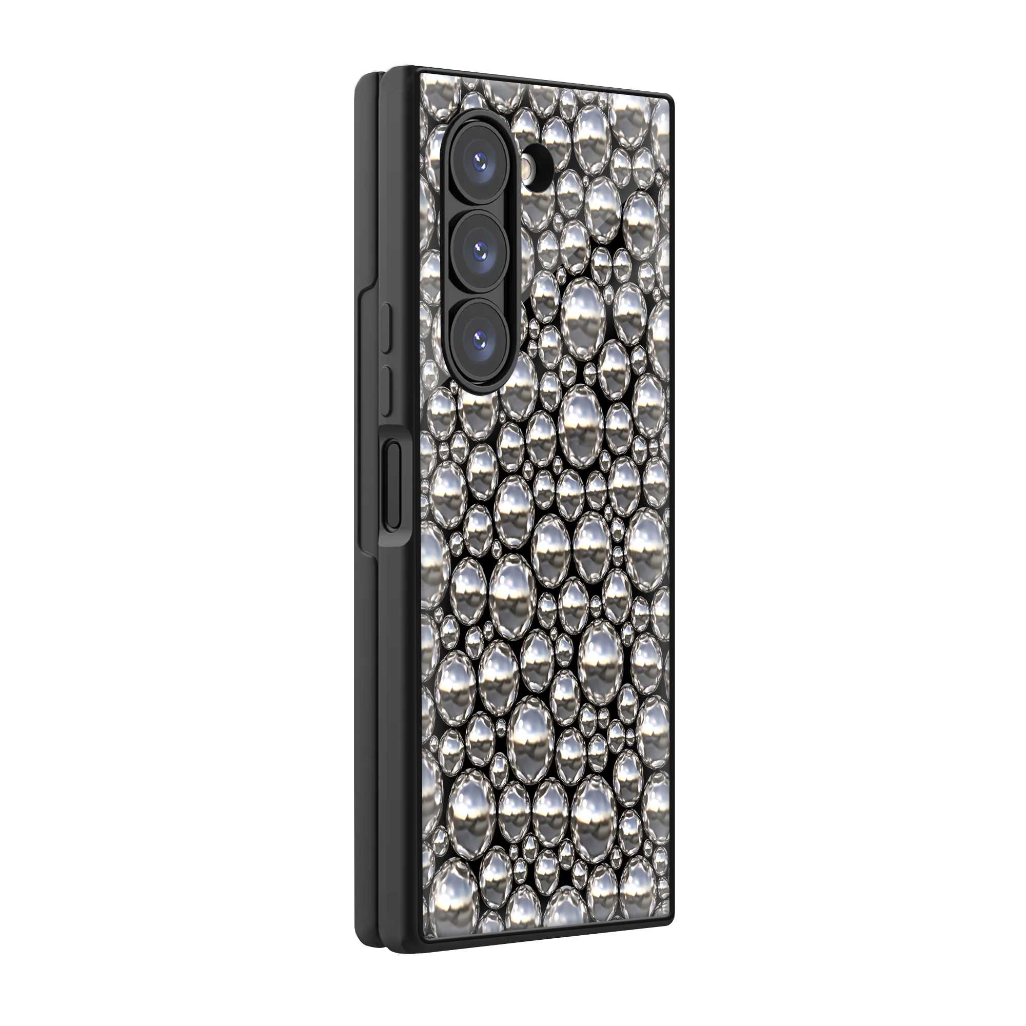 Silver Balls Samsung Z Fold Glass Case