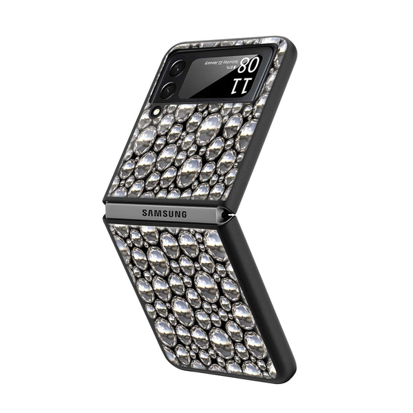 Silver Balls Samsung Z Flip Glass Case