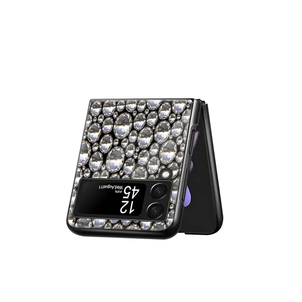 Silver Balls Samsung Z Flip Glass Case