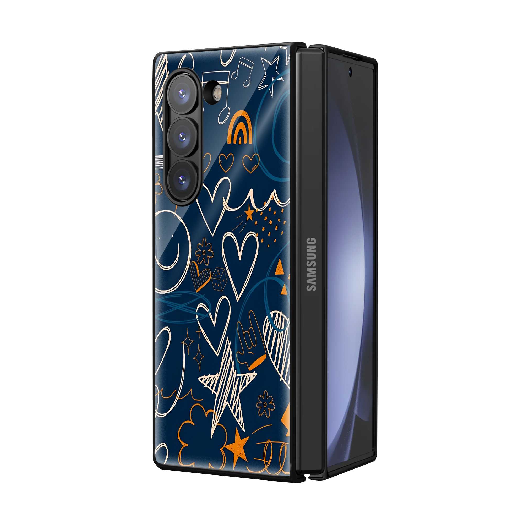 Sketch Pop Samsung Z Fold Glass Case