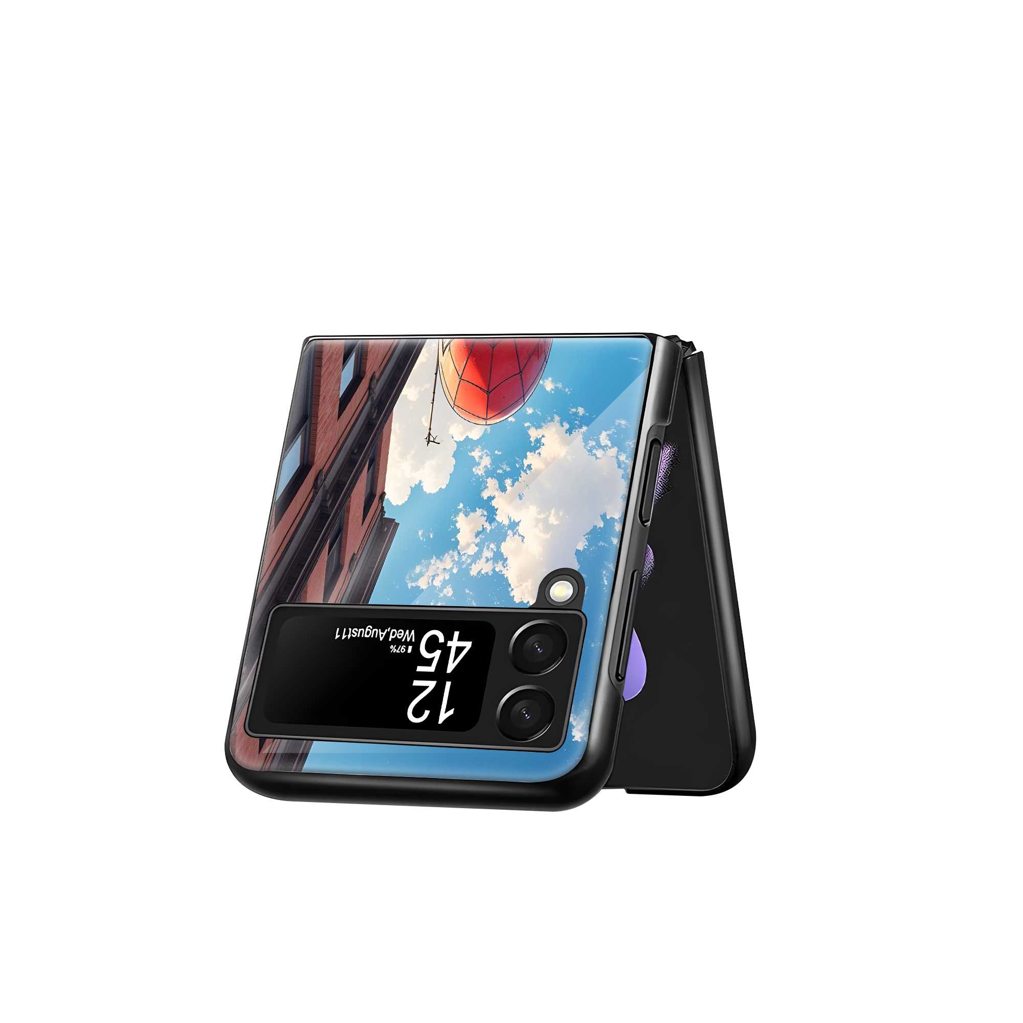 Sky Web Samsung Z Flip Glass Case
