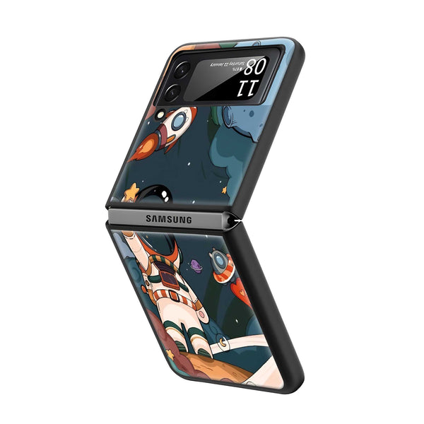 Space Dreamer Samsung Z Flip Glass Case