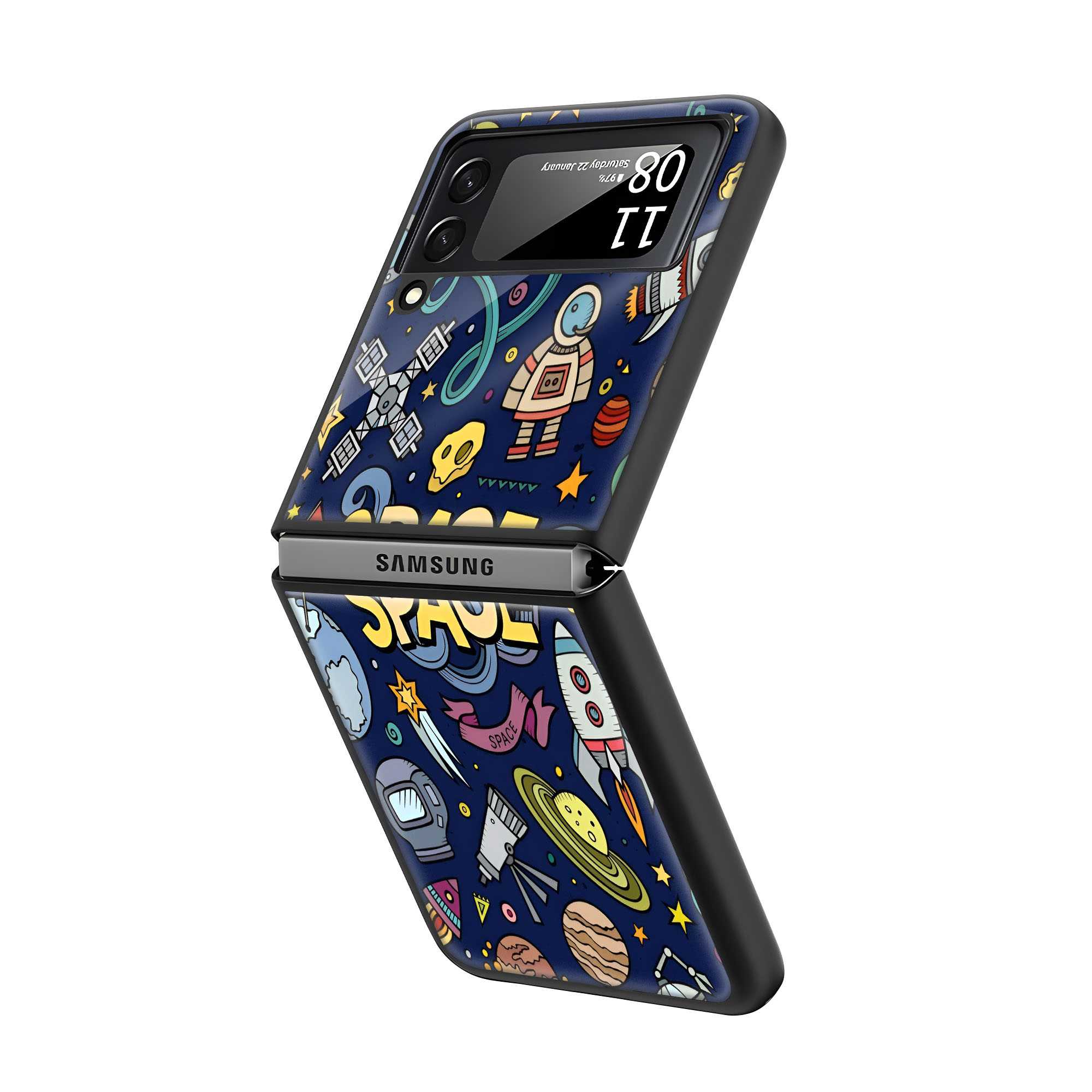 Space Quest Samsung Z Flip Glass Case