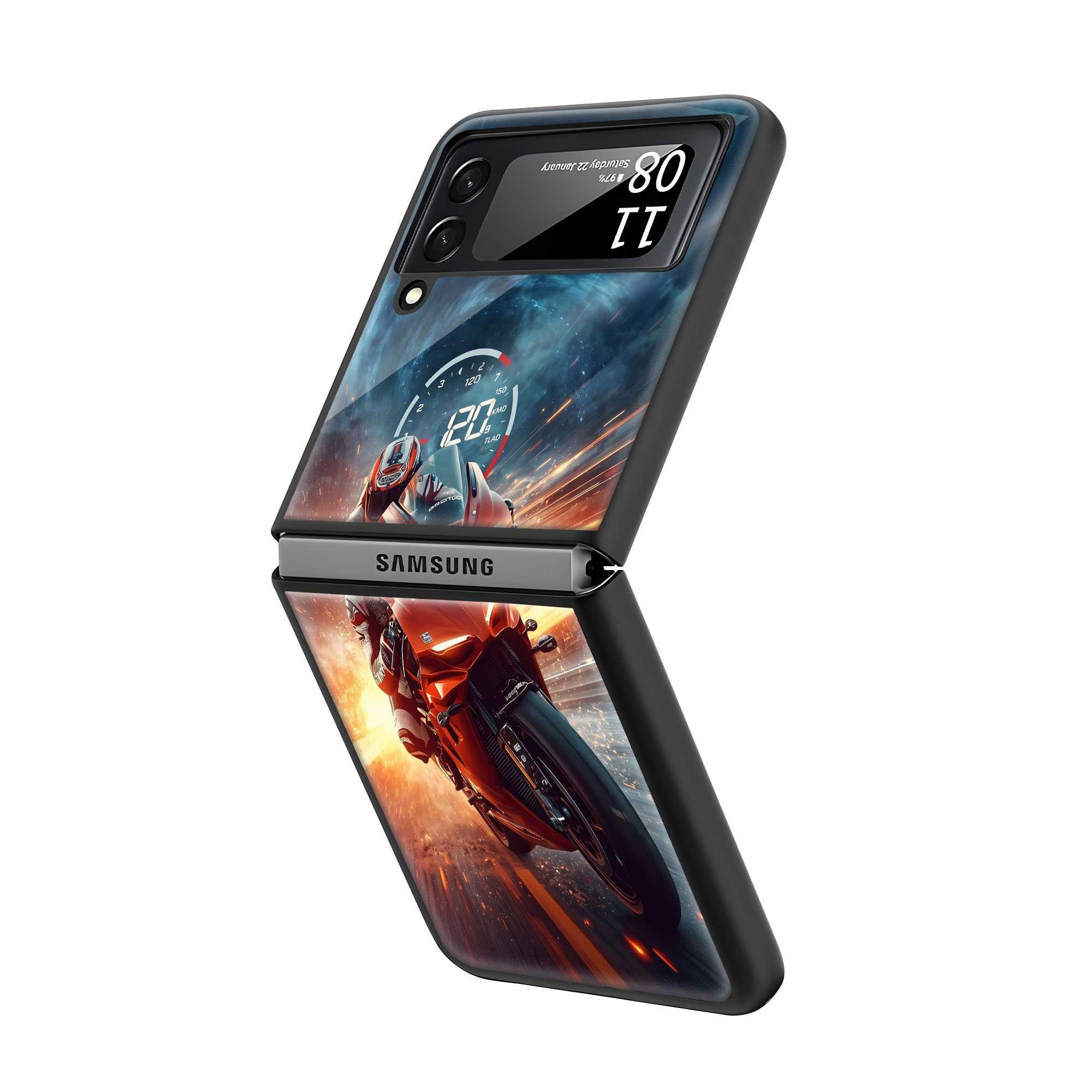 Speed 120 Samsung Z Flip Glass Case
