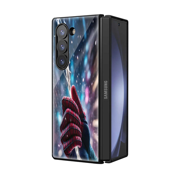 Spider-Glow Samsung Z Fold Glass Case