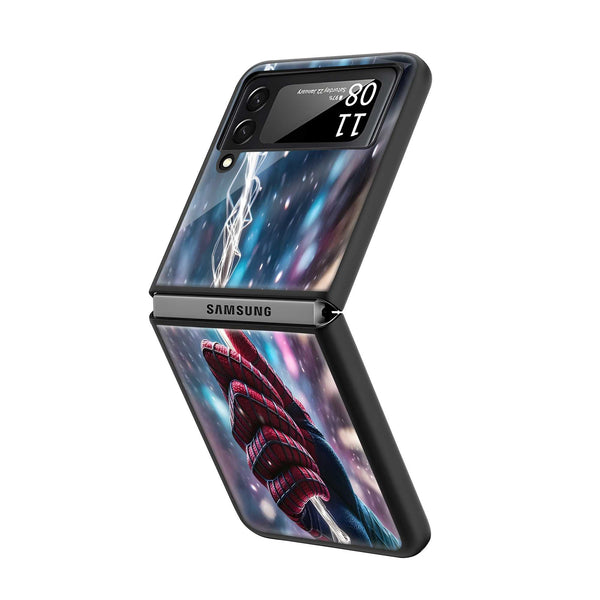 Spider-Glow Samsung Z Flip Glass Case