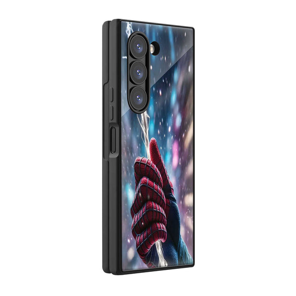 Spider-Glow Samsung Z Fold Glass Case