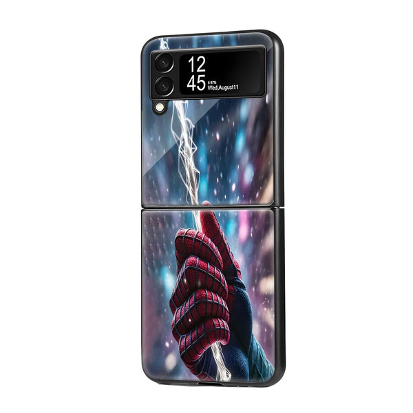 Spider-Glow Samsung Z Flip Glass Case