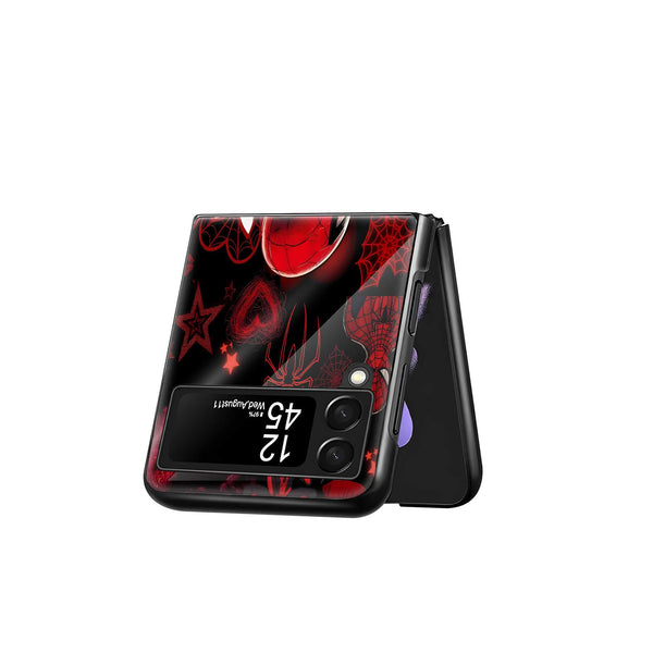 Spider-Heart Samsung Z Flip Glass Case