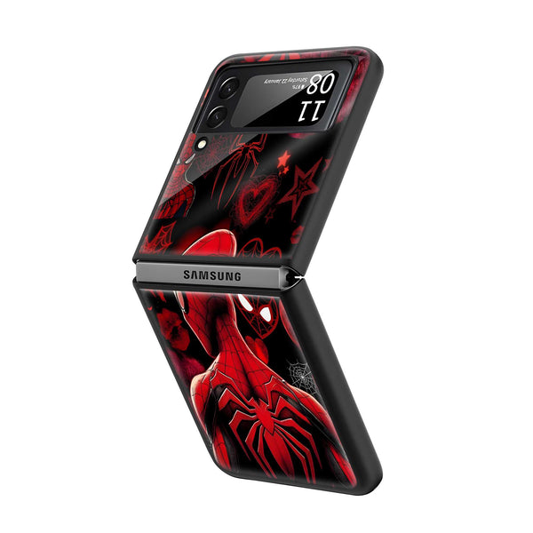 Spider-Heart Samsung Z Flip Glass Case