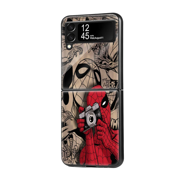 Spider-Man Vintage Camera Samsung Z Flip Glass Case